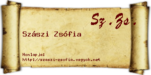 Szászi Zsófia névjegykártya