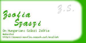 zsofia szaszi business card