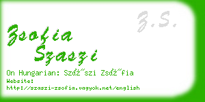 zsofia szaszi business card